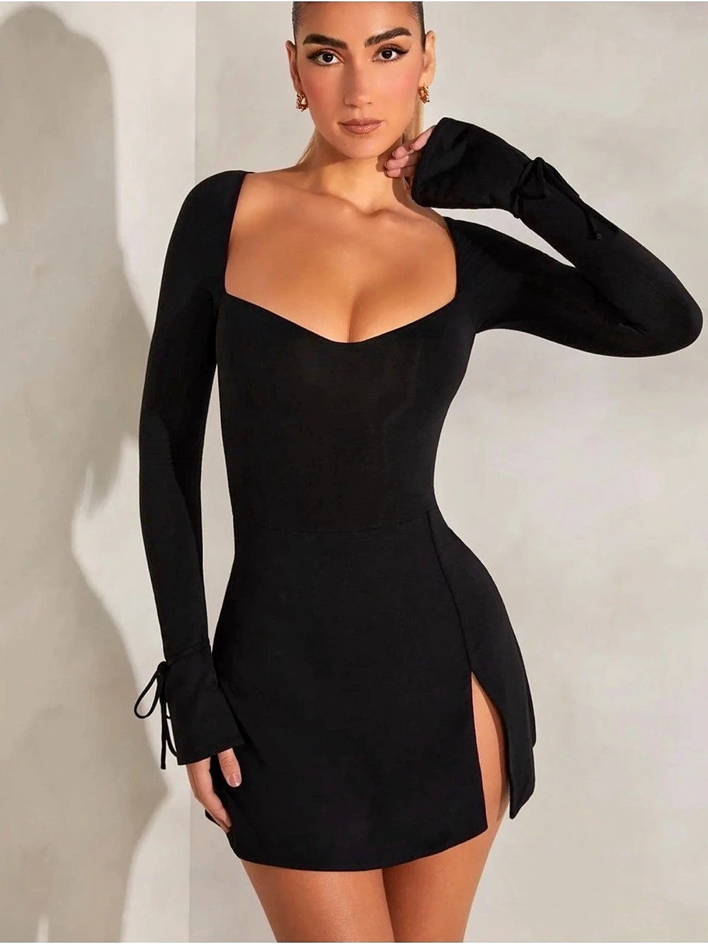 Oh Polly Black Mini Dress